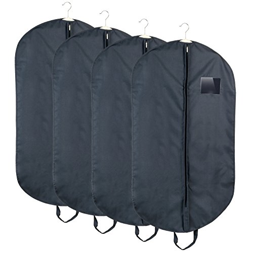 HOMFA 4 x Kleidersack atmungsaktive kleiderhülle Anzugtasche Anzugsack Kleiderschutzhülle mit Sichtfenster und Tragegriff aus Wasserabweisend Material für Anzug, Brautkleid – 100 x 60 cm - 3