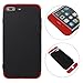 Produktbild iPhone 7 Plus / 7s Plus Hardcase Hülle, Asnlove Zwei Farben 3 in 1 Ultra Dünn 360 Full Body Coverage Protective Schutz Schutzhülle Anti-Kratzer Elegant Stoßfest Premium Hart PC Skin Rückdeckel Glatte Rückseite Bumper Durchsichtig Handy Gürtel Tasche Etui für Apple iPhone 7 Plus / 7S Plus 5.5 Zoll (Rot/Schwarz)