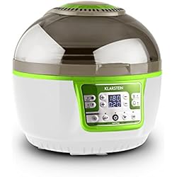 Klarstein VitAir Turbo - Friteuse à air chaud , Friteuse , 1400 Watt , Espace de cuisson de 9 litres , Friture sans graisse , Cuisson , Grillade , Élément chauffant halogène infrarouge , Vert-blanc