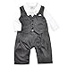 ZOEREA Newborn Infant Toddler Boy Babys Long-sleeved Cotton Gentleman Cute Black Vest Tuxedo Romper Jumpsuit Clothing With Yellow Polka Dot Bowknot(Size 80)