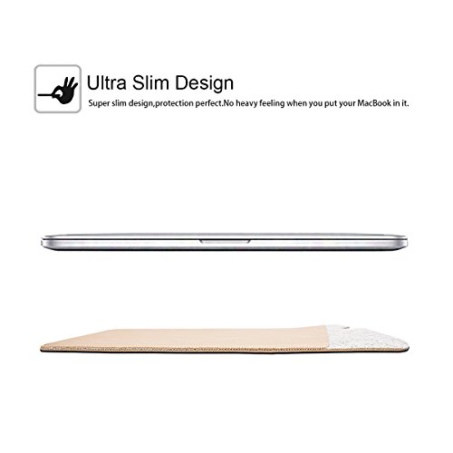 WALNEW 15 MacBook Pro 15 Zoll, (A1707) Veröffentlicht in 2016, Schutzhülle, Hülle, Case, Cover, mit Zwei-Taschen-Design mit Geschütztem Inneren und Externem Mousepad,Gold - 6