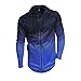 Produktbild Geili Herren Sweatjacke Kapuzenjacke Slim Fit Hoodie mit Kapuze Reißverschluss Jacke Sweatshirt Oversized Farbverläufen Pullover Kapuzenpullover Kapuzenpulli Freizeit Mantel