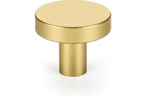 LONTAN 4 Stück Schrankknöpfe Gold Möbelknöpfe Runden Knöpfe Schrank Schubladenknauf Messing schubladenknöpf Vintage Kommodenknöpfe Gold Schubladenknöpfe Türknopf Gold für Badezimmer, LS7T001BB