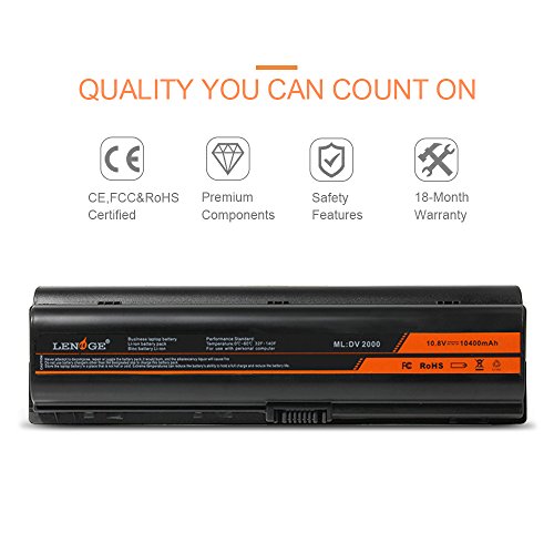 LENOGE Hochleistung Neu Akku Für HP Li-ion Ersatz Laptop Batterie (Mit Samsung Zellen) 12 zell 10400mAh Pavilion DV2000 DV2100 DV2500 DV2600 Serie, für P/N 446506-001 geeignet – 18 Monate Garantie - 3
