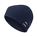 Produktbild Upchenli Beanie Sans Fil Bluetooth, Tricoté Chapeau D'Hiver Avec Haut-Parleur Microphone Pour Fitness Sports De Plein Air, Cadeaux De Noël, Gris,Blue