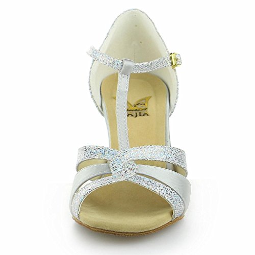 Jia Jia 20519 Damen Sandalen Ausgestelltes Heel Super-Satin Latein Tanzschuhe - 5