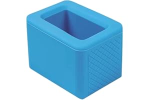 ISKIP Car Seat Belt Buckle Holder, Booster Seatbelt Retainer Silicone Seat Belt Card Bracket Holder-Makes Receptacle Stand Upright for Easily Buckling (Blue)