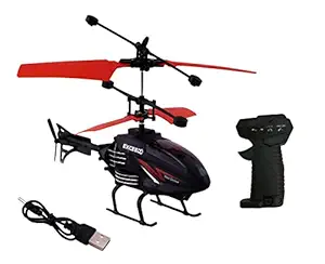 Magicwand Induction Type 2-in-1 Flying Indoor Helicopter with Remote for Kids?Black??5 Yrs & Up??Pack of 1?