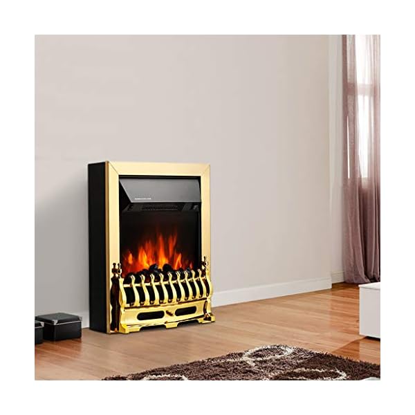 Finether 2000W Freestanding Fireplace Electric Fires/Stove Heater with Detachable Grate/Real Coal and Realistic Flame Effect - Image 8