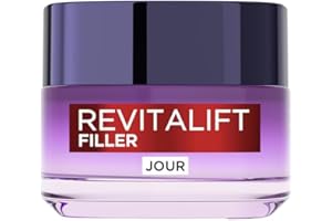 L'OREAL PARIS L'Oréal Paris - Soin Anti-Âge Revolumisant - Crème Jour Anti-Rides & Volume - Hydratation & Fermeté - Enrichi en Acide Hyaluronique - Pour Tous Types de Peaux - Revitalift Filler - 50 ml