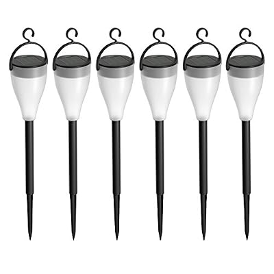 Aglaia Lampe Solaire Jardin, Lot de 6 Lampes Solaires à Piquet, 7 Couleurs Changeantes et 3 Modes d'Eclairage pour Patio Cour Chemin