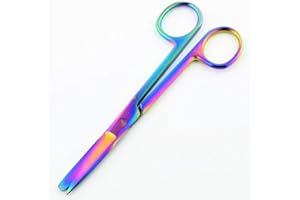 COMDENT Nursing Scissors, Dressing Scissors 14.5cm, Pet Grooming, First Aid, Home Use … (14sm STR Sharp/Blunt, Multi - Titanium)