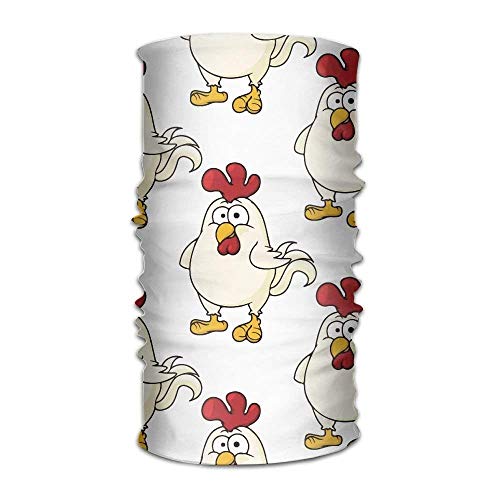 Men&Women Chicken Cute Sports&Casual 12-in-1 Bandanna Headwear Scarf Wrap Neck Gaiters Headband Helmet Liner Balaclava for Running,Yoga,Hiking
