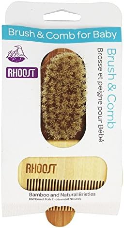 Rhoost Brush and Comb Set for Baby - Natural Bamboo Wooden - Cradle Cap - Baby Health and Personal Care Kits