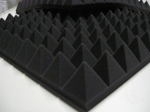Acoustic Foam Sound Insulation with Audio Pyramids For Study, Panels, 49 x 49 x 6 cm, Dark Grey