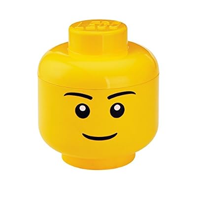 LEGO Room Copenhagen 40321732 Tête de Rangement Lego Format L Garçon Polypropylène Jaune 27,1 x 24 x 24 cm