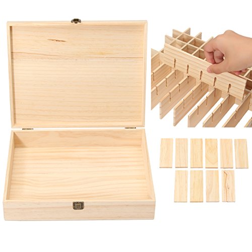 Ätherische Öl Box Essential Oil Organizer aus Holz 68 Fächer für Ätherische Öle Flaschen Schachtel 35×28×8 cm - 5