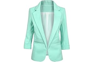 Minetom Damen Elegant Langarm Blazer Sakko Knopf Slim Fit Revers Geschäft Business Büro Jacke Reißverschluss Mantel Anzüge Bolero