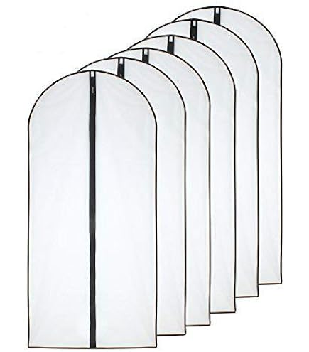 SOBEAU Lot 8 Housses Vêtements Semi-Transparentes 60x100/120 Cm - Anti-Poussière, Imperméable, Anti-Mites - Pour Costumes, Manteaux, Chemises