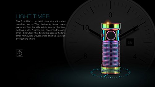 Olight® S mini Baton Taschenlampe Cree XM-L2 LED max. 550 Lumen mit 16340 CR123A 1600mAh Batterie – Globale Limited Sonderedition - 5