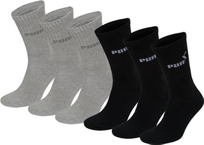 Puma - Chaussettes de Sport - Lot de 6 - Homme - Noir (Black/Grey) - 39-42 EU