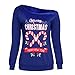 Produktbild VECDY Damen Pullover, Schwarzer Freitag Specials Frauen Frohe Weihnachten Brief Print O-Kragen Langarm Tops Bluse Shirt Schulterfreier Pullover Brief Oben Sweatshirt