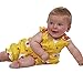 Piccalilly Organic Cotton Yellow Girls Daisy Pintuck Romper