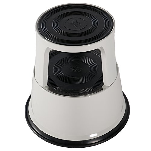 Ronco Kik Step EN14183 Idealer Tritthocker für Büros & Registratur, Strapazierfähiger Stahl 0,43 m grau
