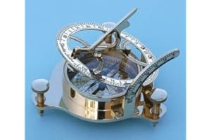 NAUTICAL WORLD KHUMYAYAD 10,2 cm bussola meridiana in ottone massiccio marittimo nautico meridiana bussola completamente fatto a mano articolo