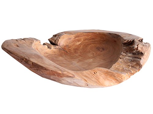 Trendy-Home24 2001 Teak Wurzel / Colombo / Holz / Obst Schale massiv, rund durchmesser 40 cm - 5