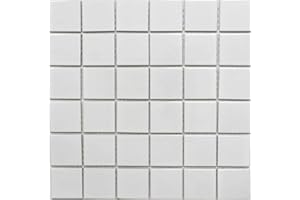 MOSANI MOS16B-0101 Carrelage mosaïque en céramique blanc brillant pour salle de bain