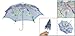 Children Indigo Blue Embroider Flower Pattern Mini Lace Umbrella