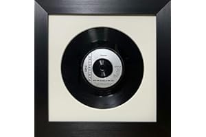 Kwik Picture Framing Ltd Frame for Single 7" Vinyl LP Record | White Mount - Black Frame