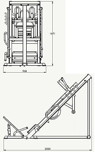 MAXXUS® 2in1 Beinpresse und Hackenschmidt Maschine. Extrem massive Stahlrahmenkonstruktion. Eine Beinpresse in solider Qualität für anspruchsvolle Sportler. - 5