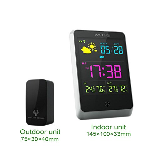 ESTGOUK Funk Wetterstation mit Farbdisplay ,Funkuhr, Wecker, Wettervorhersage, Hygrometer,Außensensor - 2
