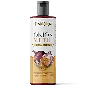 Enola Onion Methi Herbal Hair Oil Help For Help For Makes Hair Shiny & Silky (200 ml)