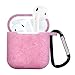 Produktbild Wanshop Kompatibel für AirPods Schutzhüllen-Silikonhülle mit Karabiner Perfekte Passform,Kratzfest, Soft Skin Silikon-Schutz-Hülle für Apple AirPods Case (Pink)