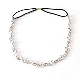 TOOGOO(R) Lady's Stylish Silver Plated Crystal Flower Elastic Hair Band Headband