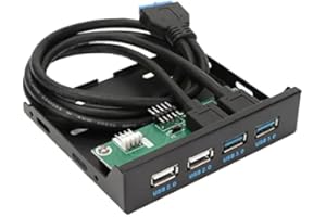 ASHATA Panel Przedni USB 3.0 Hub 4 Porty, 3,5-calowy Wewnętrzny Koncentrator USB z USB3.0 USB2.0, Wewnętrzny Adapter Wspornika Combo PC, do Obudowy Komputera Stacjonarnego 3,5-calowa Stacja Dyskietek