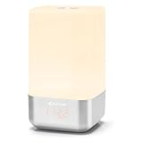 Fdit Wake-Up Light Alarm Clock Sunrise Simulation Bedside Lamp with 5 Natural Sounds Night Light White