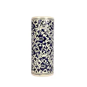 Craftghar Decorative Ceramic Pipe Flower Vase for Living Room | 8 inch Long Vase | Handmade Flower Vase Ceramic | Ideal Diwali Gifts for Family and Friends