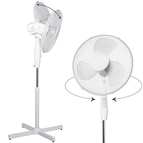 Oramics Stand Ventilator mit 3 Geschwindigkeitsstufen Ø 40cm in Weiß, 42W Standlüfter - 5