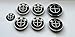 Produktbild OEM 36136783536, 36131095361, 36136768640, 51148132375 Set von 7 BMW All Black Logo Wheel Center Kappen, Kofferraum, Motorhaube & Lenkrad Badges Embleme