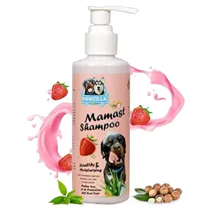 PAWZILLA Mamast Shampoo Healthy and Moisturising Shampoo with Strawberry Extract,Aloevera and Shea Butter for Cats and Dogs (200 ml)