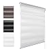 Produktbild KINLO Duo Rollo 60x150cm Weiss Doppelrollo 100% Polysterswerbe Springrollo blickdicht Sonnenschutz klemmfix mit Bohren lichtdurchlässig Seitenzugrollo für Fenster Badezimmer