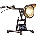 Produktbild FineBuy Tischlampe FB52128 Braun/Gold 41 cm Eisen Nachttischlampe Retro Design | Schreibtischlampe E27 Fassung Metall | Coole Rohr-Leselampe im Steampunk Stil | Industrie Scheinwerfer Tischleuchte