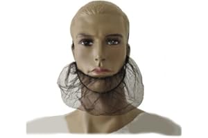 Losuya 50 Stück Einweg-Bartabdeckungen aus weichem Nylon, Bienenwaben-Bartnetze, schwarz