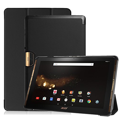 AVIDET Ultra Slim Acer Iconia Tab 10 A3-A40 Hülle Case Superleicht Ständer Smart Shell Cover Schutzhülle Etui Tasche für Acer Iconia Tab 10 A3-A40 Tablet-PC (Schwarz)