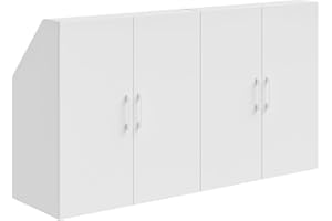 Bellamio Aland Dachschräge Regal in weiß – Dachschrägenschrank mit 4 Türen & 6 Fächern – Bücherregal/Kleiderschrank – platzsparender Stauraum für schräge Wände – Nischenschrank 100x179x52 (HxBxT)