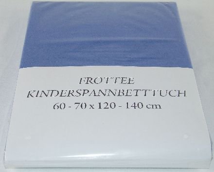 Preisvergleich Produktbild Spannbetttuch Frottee 60-70x120-140, blau Kinderspannbettuch 3 Stück